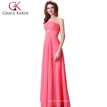 Grace Karin Sexy Strapless Backless Chiffon Long Vestidos de dama de honra CL3133-1